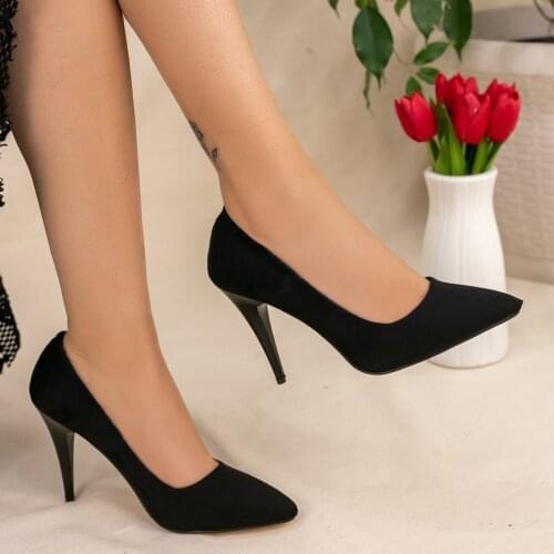 Tonar Revaxi Black Suede Stiletto Women 'S Shoes Spring Summer Elegant Style Casual Cool Casual New Season Daily