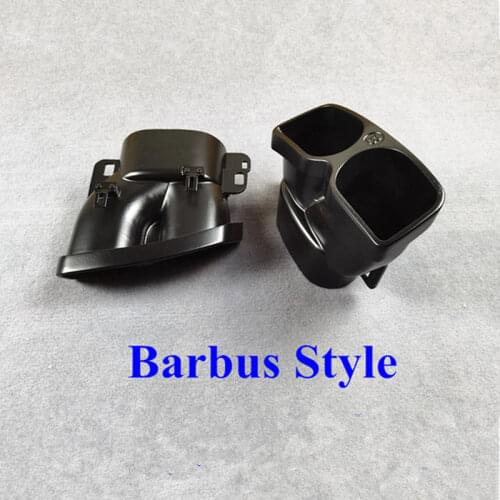 Universal Barbus Style Black Stainless Steel Exhaust End Pipe For BENZ Muffler Double Outlet Car Rear Tips