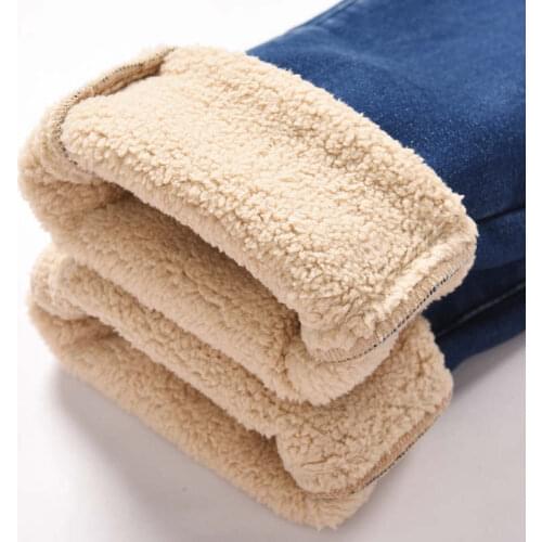 Lambs Wool Skinny Jeans For Women Autumn Winter Plus Velvet Thicken Stretch Jeans Woman Black Warm Denim Long Pencil Pants C6840