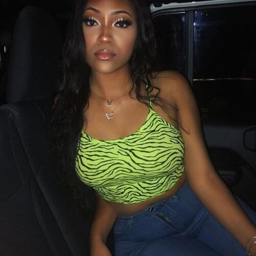 Green Sexy Satin Crop Tops Women Leopard printing Crochet Top Female Spaghetti Strap T-shirt Cropped With Navel Camisole Tank