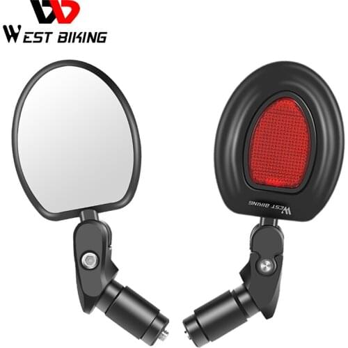 WEST BIKING Bike Rearview Mirror Wide Angle MTB Road Bicycle Handlebar Mirror 360 Rotation Adjustable Cycling Rear View Mirror