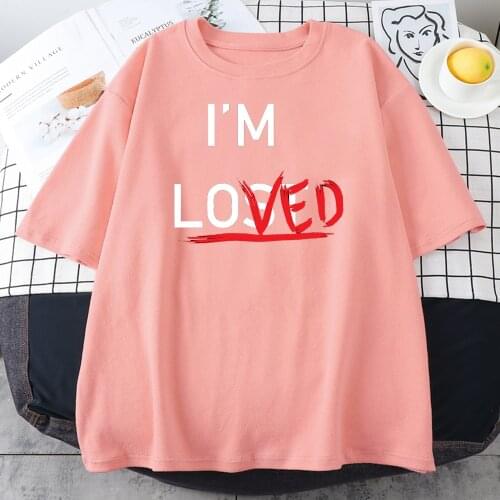 I Am Loved Cool Letter Printing Womens T-Shirt Korean Style Casual T Shirts 2021 Summer Cool T Shirt Fashion Ins Tees Women