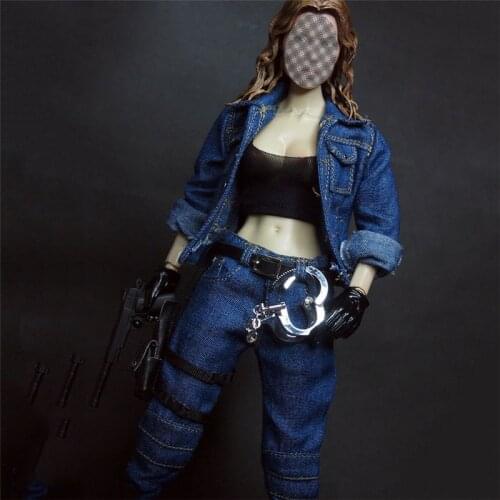 1/6 Scale Female Killer Sexy Trend Women Denim Suit Clothes Clothing Set For 12" Action Figure Female Body