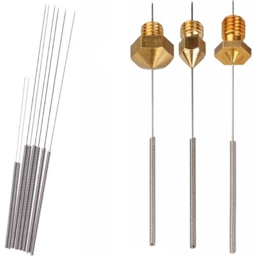 1 Set Unique Stainless Steel Nozzle Cleaning Needle 0.2/0.25/0.3/ 0.35mm For 3D Printer