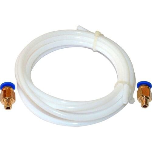 2 Meters Ptfe PTFE Bowden Tube 1.75Mm Filament And Pc4-M6 Push-In Fittings For 3D Printer