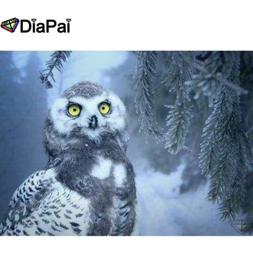 DIAPAI Diamond Painting 5D DIY 100% Full Square/Round Drill "Animal owl" Diamond Embroidery Cross Stitch 3D Decor A24290