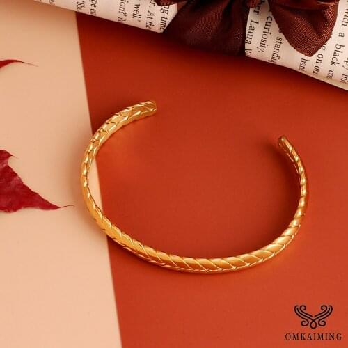 Stainless Steel Gold Leaf Shape Bracelet for Men and Women, Daily Wear Bracelet, Factory Outlet 8mm Wide
