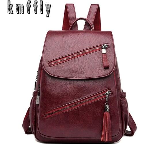 2020 Designer Backpacks Women Leather Backpacks mochila School Bag for Teenager Girls Travel Backpack Retro Bagpack Sac a Dos