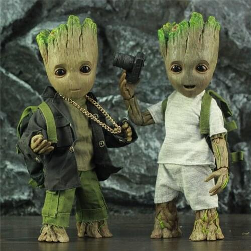 Life Size 1:1 Tree Man 25CM Groot Action Figure Galaxy Guardians Avengers Legends Cute Baby Young BJD KOs HT Hot Toys Doll