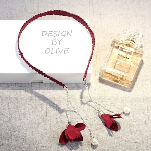 Fake Earrings Hair Hoop hairpin pendant flowers hair small fresh head hoop hair Ornament for women headband headdress headwear