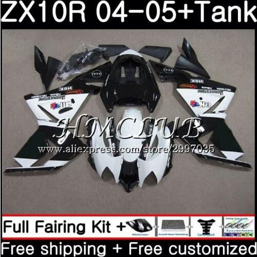 Body White black +Tank For KAWASAKI NINJA ZX1000 C ZX 10 R ZX-10R 2004 2005 60HC.11 ZX1000C ZX10R 04 05 ZX 10R 04 05 Fairings
