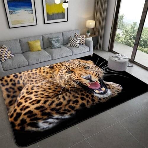 3D Leopard Pattern Large Carpets For Living Room Luxury Animal Rugs Bedroom Soft Sponge Bathroom Kitchen Floor Mat Doormat
