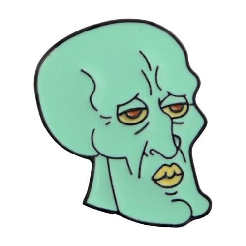 Creative avatar pins Green avatar brooches Clothing accessories Bag decoration badges Gifts for friends