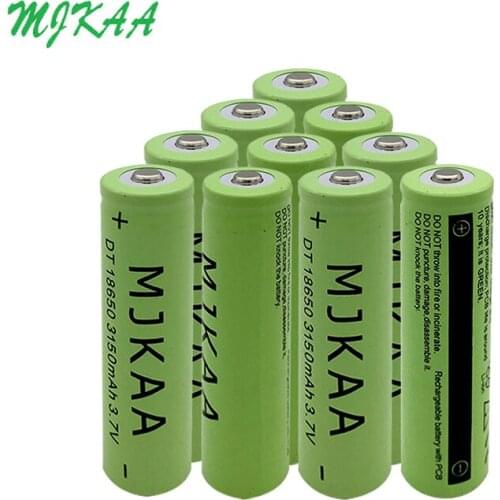 MJKAA 4/6pcs 18650 3150mah 3.7V Rechargeable Batteries for Led Flashlight Lithium Li-ion Battery
