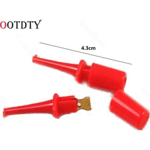 New 1 Pair Single Hook Clip Test Probe Lead Wire Mini Grabber Kit For Multimeter