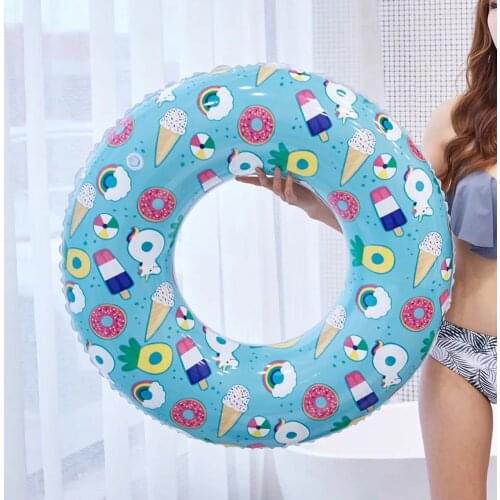 Inflatable Ice Cream Swim Circle Swimming Ring for Kids Adults Women Baby Swimming Circle Swim Ring Pool Float Party Toys