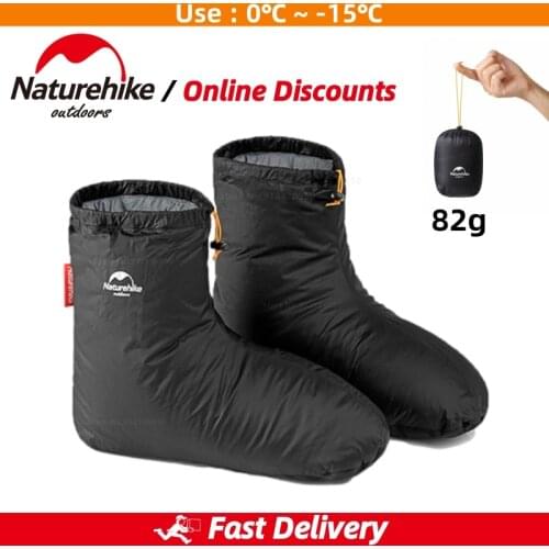 Naturehike Camping Shoe Covers Down Outdoor Unisex 90% White Goose Down Shoes Waterproof Indoor Winter Warm Feet Cover Keep Warm