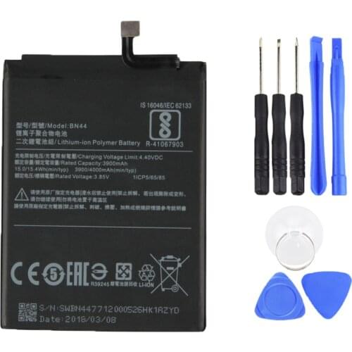 Dinto 1pc New BN44 Rechargeable Mobile Phone Battery 4000mAh High Capacity Batteries for Xiaomi Redmi 5 Plus with Tools