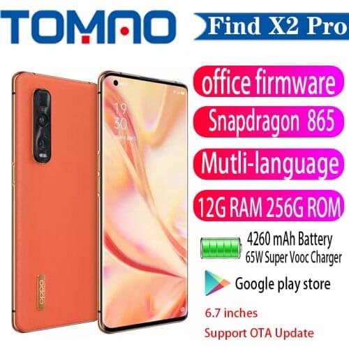 Original Oppo Find X2 Pro 5G Mobile Phone Snapdragon 865 Android 10.0 6.7" 120HZ 3168X1440 12GB RAM 256GB ROM 48.0MP 65W Charger
