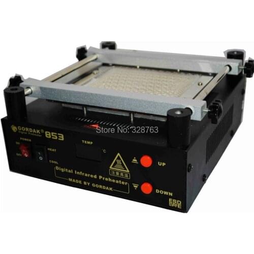 Free shipping 2016 GORDAK 853 High power ESD BGA rework station PCB preheat and desoldering IR preheating station