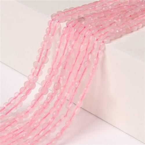 Transparent Natural Rose Pink Quartz Crystal Beads Loose Tiny Faceted Coin Pink Beads For Jewelry Making DIY Bracelets Necklaces