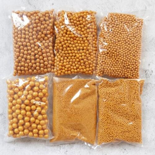 2-14mm Gold Ball Wedding Edible Sprinkles For Cake Pearl Sugar Fondant Party Bakeware Baking Tools Dessert Ice Cream Decorations