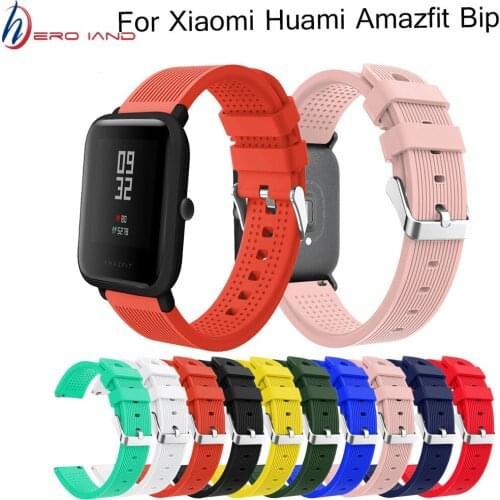 Hero Iand Silicone Sport Strap For Xiaomi Huami Amazfit Bip Smart Watch 20MM Replacement Band Bracelet Smart Accessories