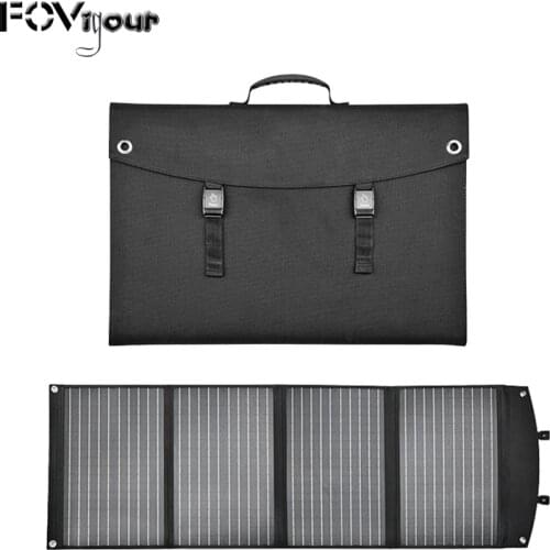 Fovigour 120 Watt Foldable Solar Panel Charger for Portable Generator Power Station Cell Phones Laptop 12V Battery