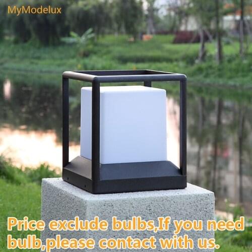 Modern Outdoor Landscape Lighting Lawn Lamps E27 LED Pillar Garden Light Aluminum exteriar bollard lights Courtyard decoration