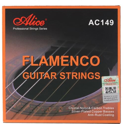 Alice AC149 Flamenco Guitar Strings Crystal Nylon & Carbon, Sliver Plated Copper Winding,Anto-Rust Coating