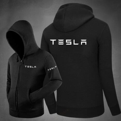 2019 Hoodie Zipper Solid Color letter Hoodies TESLA sweatshirt Men Fashion Tracksuit coat Men Hoody Mens jackets