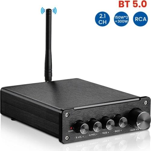 AIYIMA Bluetooth 5.0 TPA3251 QCC3034 Power Amplifier 2.1 Subwoofer Amplifier 150Wx2+300W Class D Amplificador Speaker Home Audio