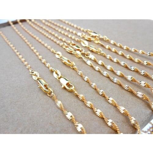 5PCS twisted chain for pendant 16-30inch wholesale drop shipping NEW double water wave chain necklace