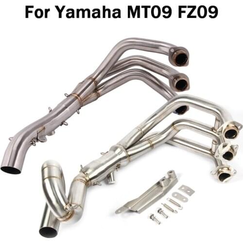 For Yamaha MT09 FZ09 Slip-on Exhaust System Pipe Front Link Tube Motorcycle Escape Modified Connect Pipe Stainless Steel