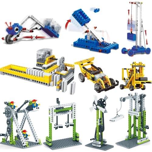 Wange Power Machinery 1402 Electric Gear Domino Building Blocks DIY Model Bricks Toys Gift Compatible Electric Series Boy