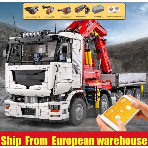 Mould King 19002 Car The MOC-8800 App Motorized Pneumatic Crane Truck Building Blocks Assembly Car Model Christmas Gift