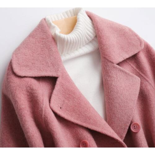 2020 100% Women Spring Autumn Korean Fashion Wool Jacket Woman Clothes Long Coat Abrigos Mujer Elegante 1208 KJ4065