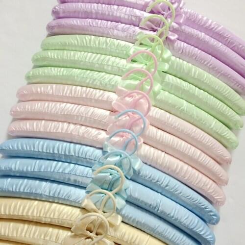 40cm 5pcs/lot Traceless Cloth Hangers with Plastic Hook Dress Hangers with Sponge Padded