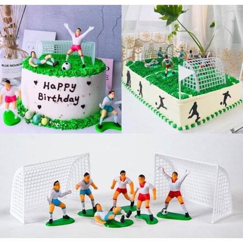 6Pcs Mini Soccer Football Basketball Cake Topper Kids Cupcake Decoration Happy Birthday Party Supplies Baby Children Party Decor