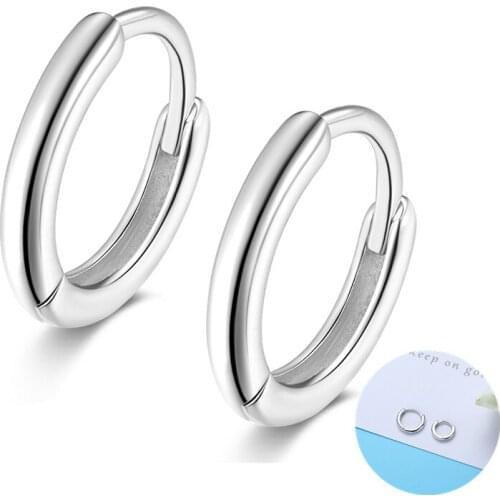 7mm 9mm Plated Platinum 925 Sterling Silver Huggie Hoop Earrings Small Helix Cartilage Conch Piercing Earrings For Women Men