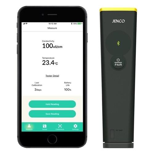 Bluetooth Conductivity TDS Salt salinity meter temperature tester waterproof Pocket Pen Type iOS Android app RoHS mobile phone