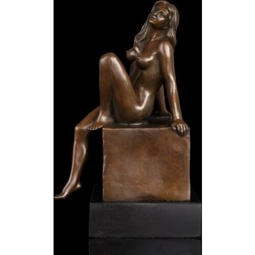 ATLIE BRONZES Art crafts Sexy Abdomen Nude Girl Sculptures girl naked female body art Bronze statue