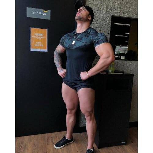 Short sleeve Quick drying t shirt autumn style raglan sleeve casual fashion clothing Slim fit elasticity male Fitness tees tops