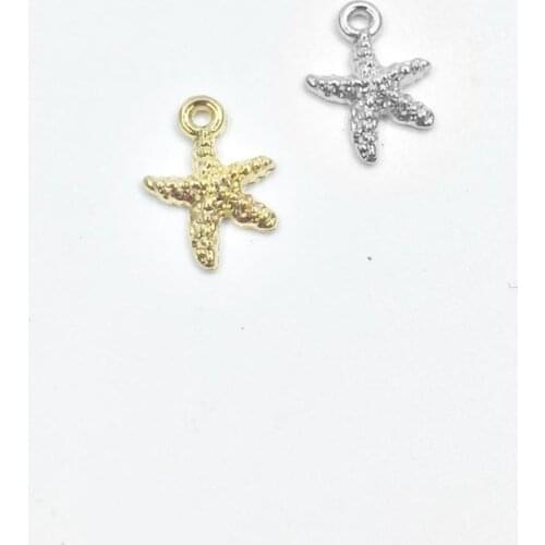 Eruifa Pretty 20pcs 10mm Mini SeaStar Zinc alloy Women charms Wholesales necklace,earring bracelet jewelry DIY handmade 2 colors