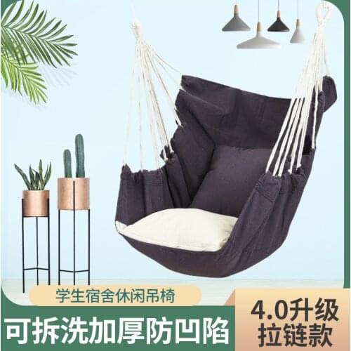 Canvas Bedroom Hanging Hammock Chair Adults Kids Indoor Portable Relaxation Thickened Outdoor Swing Travel Camping With Cushion