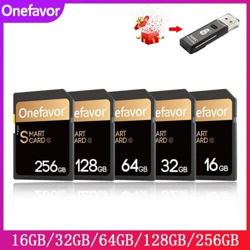 Onefavor C10 90Mb/s 64GB 128GB 256GB SDXC SD Card 16GB 32GB SDHC Card Memory Card High Speed Smart card For Nikon Canon Camera