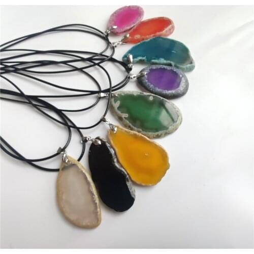 Natural Irregular Stone Agates Slice Pendants for Jewelry Making DIY Necklaces Bracelet Accessorie