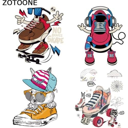 Fashion Hip-hop Shoes Patch Iron on Transfer Patches for Clothing Stickers on Clothes for T-shirt DIY Heat Transfers Appliques G