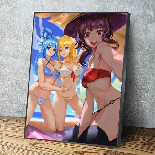 Wall Art Home Decoration Konosuba Selfie Canvas Painting Modern Hd Printed Girls Cartoon Pictures Modular Poster For Living Room