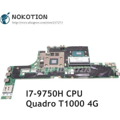 NOKOTION 02DM439 for Lenovo ThinkPad P53 laptop motherboard SRF6U I7-9750H CPU Quadro T1000 4GB GPU